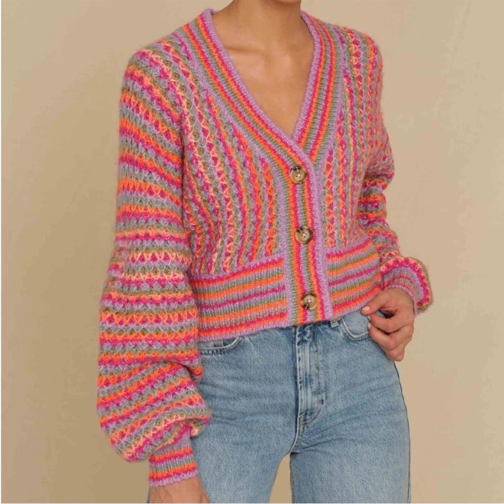 Multi Striped Sweater Industry small cropped boho - Picture 7 of 7